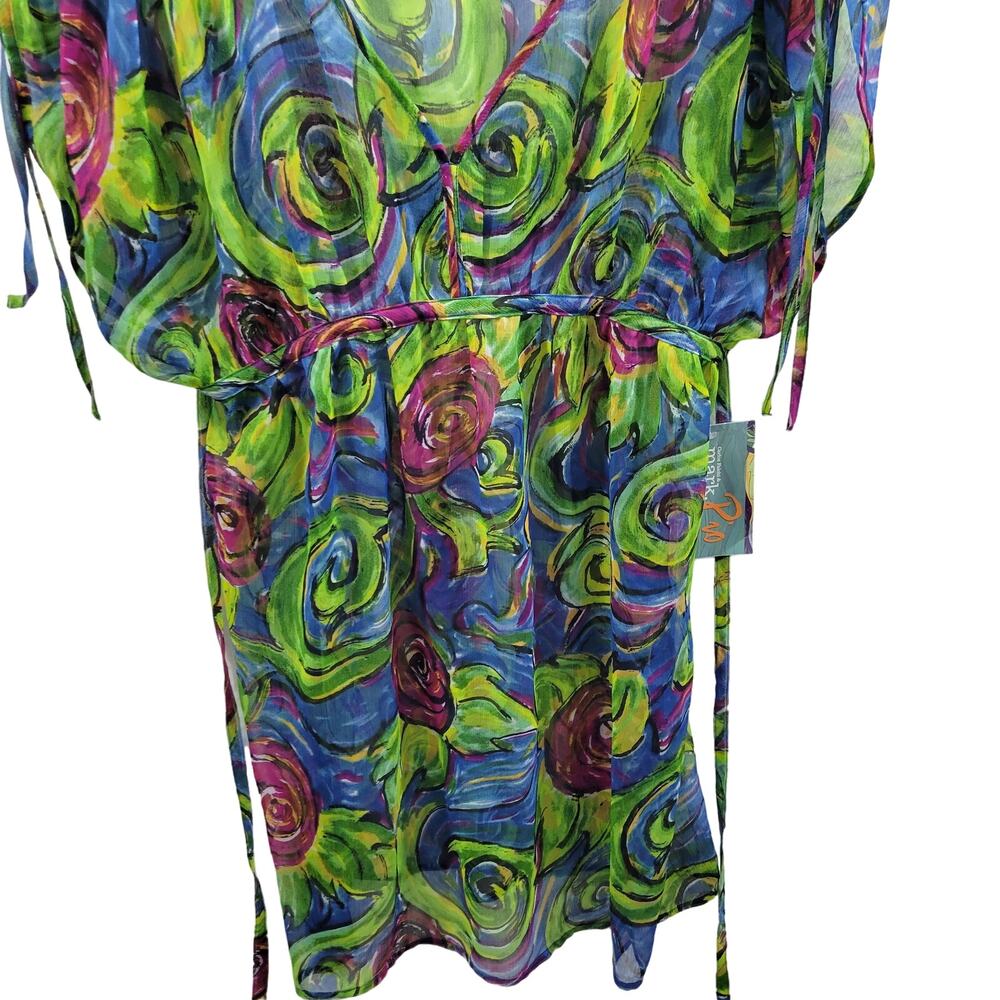 Carlos Falchi & Mark Rio Women's Sheer Swim Cover Up Size XL 81223-0366 - Picture 3 of 9